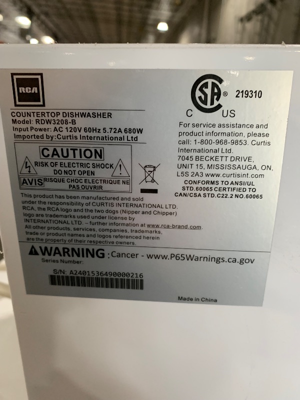 Photo 1 of ***DAMAGED - SEE NOTES/PICTURES***
21 in. White LED Portable Countertop 120-Volt Dishwasher with 7 Cycles with 6 Place Settings Capacity
