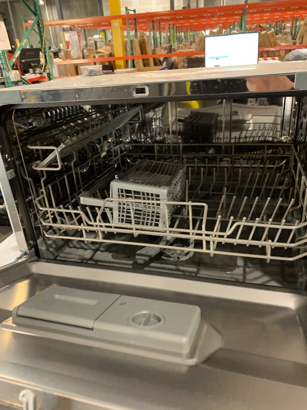 Photo 1 of ***DAMAGED - SEE NOTES/PICTURES***
21 in. White LED Portable Countertop 120-Volt Dishwasher with 7 Cycles with 6 Place Settings Capacity

