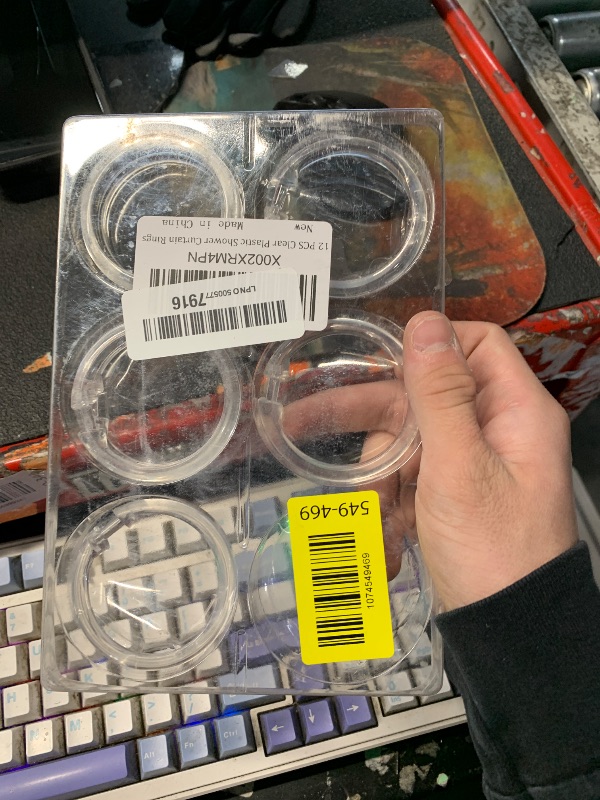 Photo 1 of ***MISSING PARTS***
Kutesna 12 PCS Clear Plastic Shower Curtain Rings, Easy Snap Closure Shower Curtain Hooks