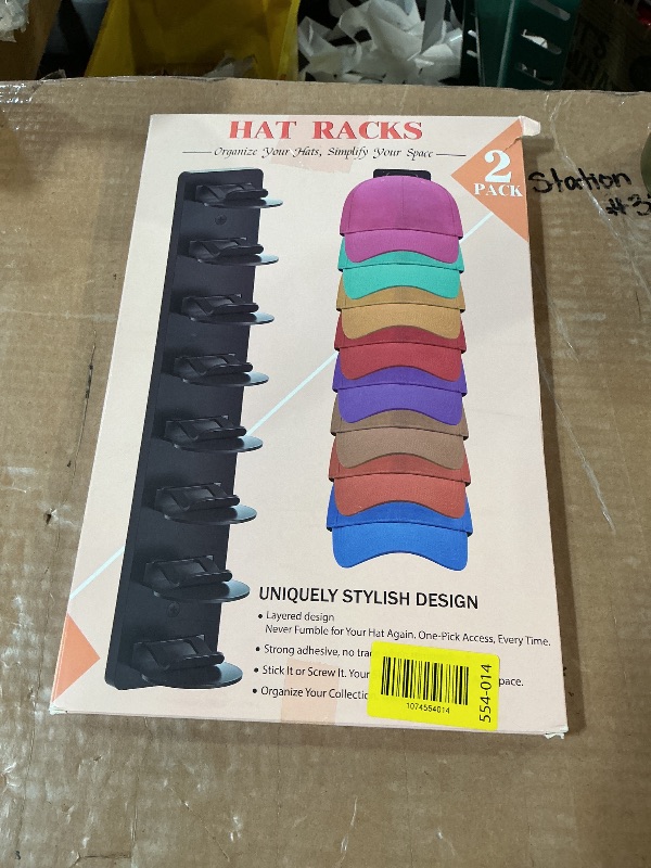 View 2 of ***MISSING PARTS***ONLY ONE***
Vocanoe Hat Organizer for Baseball Caps, 2 Pack Hat Rack for Wall Strong Adhesive, Multilayer Hat Storage Holder, Wall Mounted Cap Racks for Closet Door and Bedroom