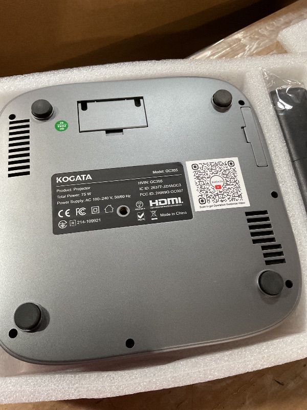 Photo 1 of [Short Throw/Built in Apps] Projector 4K with WiFi and Bluetooth, 2000ANSI TOF Auto Focus Keystone Smart Projector for Dolby Audio Home Theater Movie, Kogata Outdoor Projector Portable Ceiling Gray