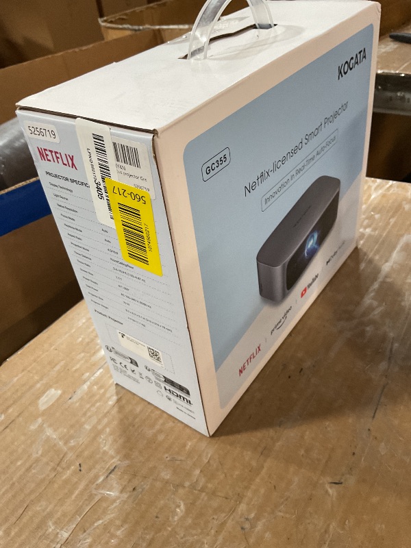 Photo 1 of [Short Throw/Built in Apps] Projector 4K with WiFi and Bluetooth, 2000ANSI TOF Auto Focus Keystone Smart Projector for Dolby Audio Home Theater Movie, Kogata Outdoor Projector Portable Ceiling Gray