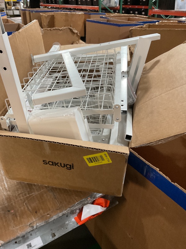 Photo 1 of ***PARTS ONLY**Sakugi Dish Drying Rack - Over The Sink Dish Drainer Drying Rack with Utensil & Knife Holder, Hooks, Stainless Steel Kitchen Organizers and Storage Solution, 11.8" D x 31.5"~39.0''W x 30" H, White