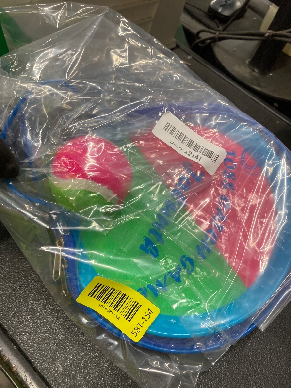 Photo 1 of *Ball missing* Jalunth Ball Catch Set Game Toss Paddle - Beach Toys Back Yard Outdoor Games Pool Backyard Target Throw Catch Sticky Set Age 3 4 5 6 7 8 9 10 11 12 Years Old Boys Girls Kids Easter Gifts Blue