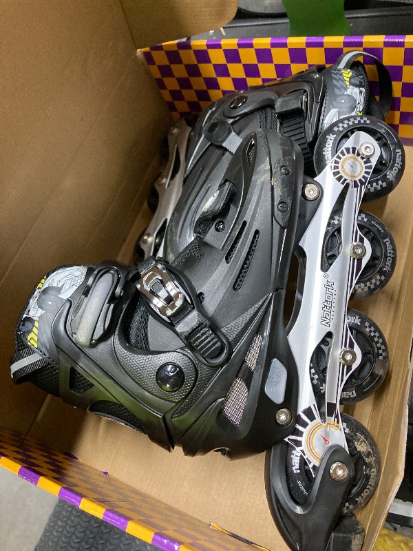Photo 1 of *Dirty* Nattork Kids Inline Skates Adjustable Light up Wheels Blades Roller for Boys Girls- TeenYouth Age 6-12 - Cool Racing Car Decorations Indoor Outdoor Silver