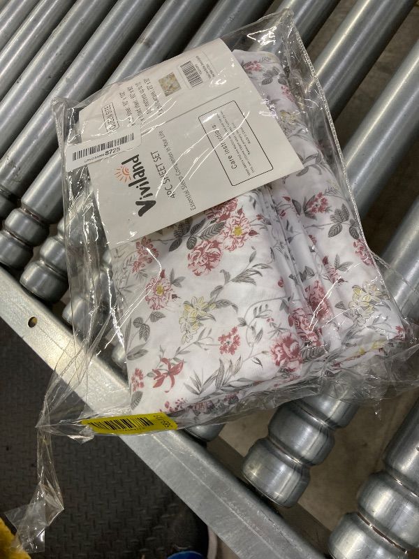 Photo 1 of ***MISSING PIECES -SELLING AS IS *** Viviland Floral Queen Sheet  -ONE Piece Vintage Pink & Yellow Flower Patterned Bed Flat Sheet - Soft, Breathable Microfiber Sheets
