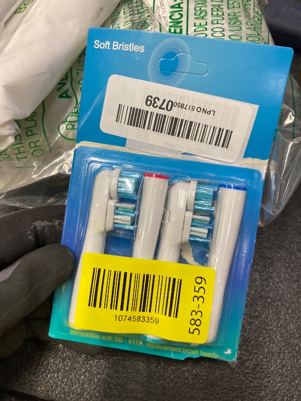 Photo 1 of *Package damaged* Replacement Brush Heads Compatible with Oral B- Double Clean Design, Double Clean Brush Heads, Compatible with Braun Oral-B Dual Clean Electric Toothbrush - Pack of 4