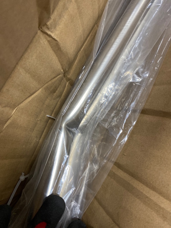Photo 1 of 1 1/8 Inch Diameter Room Darkening Curtain Rods 110-160”, Heavy Duty Window Wrap Around Drapery Rod with Aluminum Bracket, Accessories, Wall Mounted Ceiling Mounted, Adjustable Length, Brushed Nickel