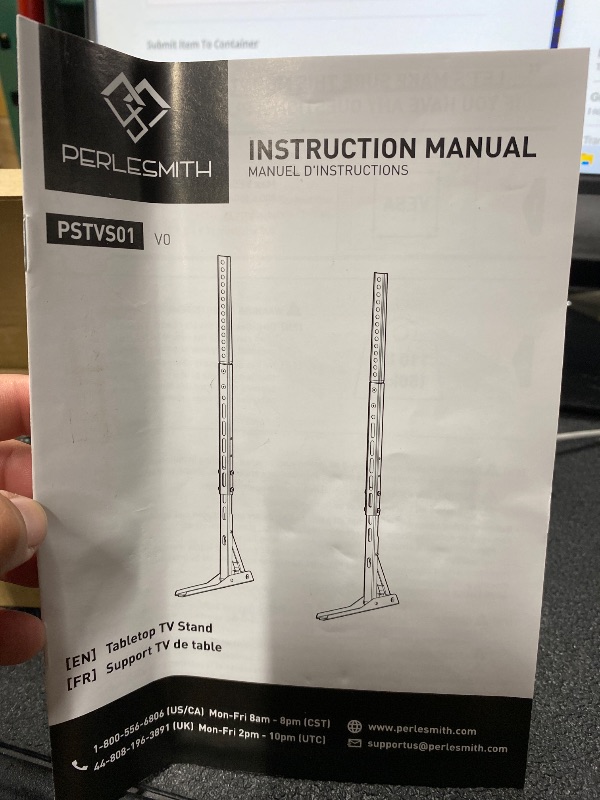 Photo 1 of ***PHOTO AND DESCRIPTION FOR REFERENCE ONLY***PERLESMITH Universal TV Stand Mount for 20-75 Inch TVs, Height Adjustable Table Top TV Stand, Great Load-Bearing Replacement TV Legs with Steel Holds up to 110lbs, Max VESA 800 x 600mm PSTVS01