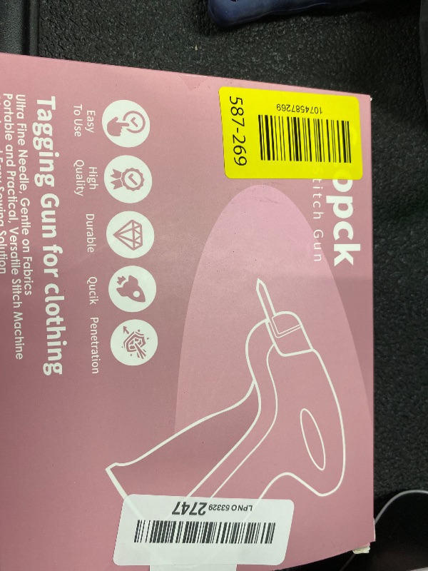 Photo 1 of **MISSING PARTS***Stitch  For Clothes - Handheld Stitch Gun Quick Clothing Fixer - Tagging Gun - Includes 6 Needle, 1000 Black Fasteners & 1000 White Fasteners