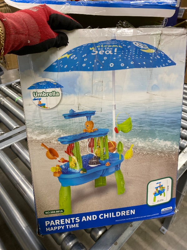 Photo 1 of Water Table, Kids Water and Sand Activity Sensory Playset, Summer Outdoor Toys,