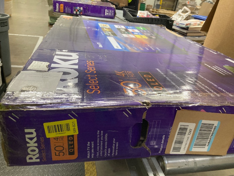 Photo 1 of ***NO RETURNS/NO REFUNDS***MISSING LEGS & REMOTE***
Roku Smart TV 2026 – 50-Inch Select Series, 4K QLED TV – Roku TV with Voice Remote – Flat Screen QLED Television with Wi-Fi for Streaming Live Local News, Sports, & Movies – Bluetooth Headphone Mode***NO