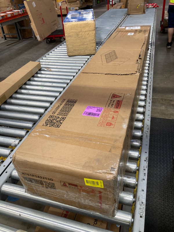 Photo 1 of **Missing Box 1, only to use for parts**Allewie Full Size Platform Bed Frame with Fabric Upholstered Headboard and Wooden Slats Support, Fully Upholstered Mattress Foundation/No Box Spring Needed/Easy Assembly, Navy Blue
