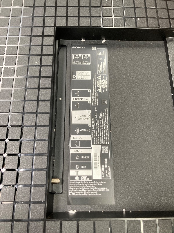 Photo 1 of ***DAMAGED -SELLING AS IS *** Sony 85 Inch Mini LED QLED 4K Ultra HD TV BRAVIA 7 Smart Google TV with Dolby Vision HDR and Exclusive Features for PlayStation®5 (K-85XR70)MISSING ***POWER CORD