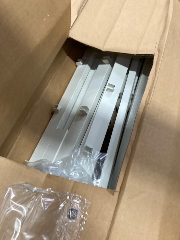 Photo 1 of **MISSING PARTS   CLIBFENG Twin Bed Frame with Headboard and Footboard,Steel Slats Support-LED Bed Frame with USB Charging Station,Mattress Foundation-Under Bed Storage,No Box Spring Needed,Noise Free,White