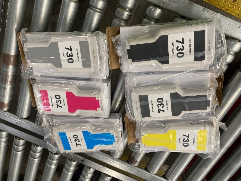 Photo 1 of **PICS UPDATED6/23***FACTORY SEALED INTERNAL PACKAGING**IF THE PACKAGES ARE OPENED FROM FACTORY SEAL THEY CAN NOT BE RETURNED*NO REFUND WILL BE GIVEN***LeciRoba 730 Ink Cartridge 300ml P2V68A P2V69A P2V70A P2V71A P2V72A P2V73A 730XL Replacement for HP 730