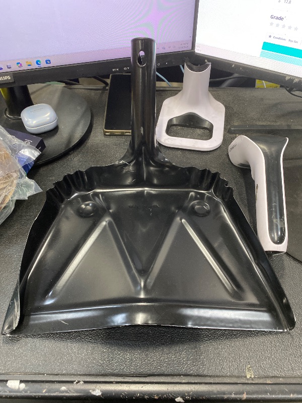 Photo 1 of ***BENT***Genuine Joe Heavy-Duty Black Metal Dustpan, 12"***BENT***