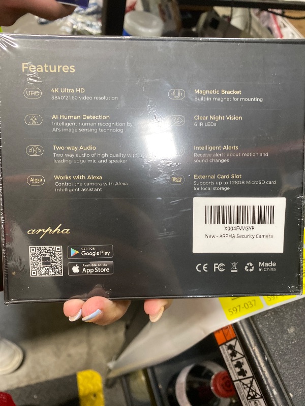 Photo 1 of **** SEALED BY COMPANY******* ARPHA 4K Indoor Security Camera, WiFi Pet Camera for Home Security with PIR Human Detection, Sound Detection, Night Version Two-Way Talk, Support TF Card & Cloud Storage