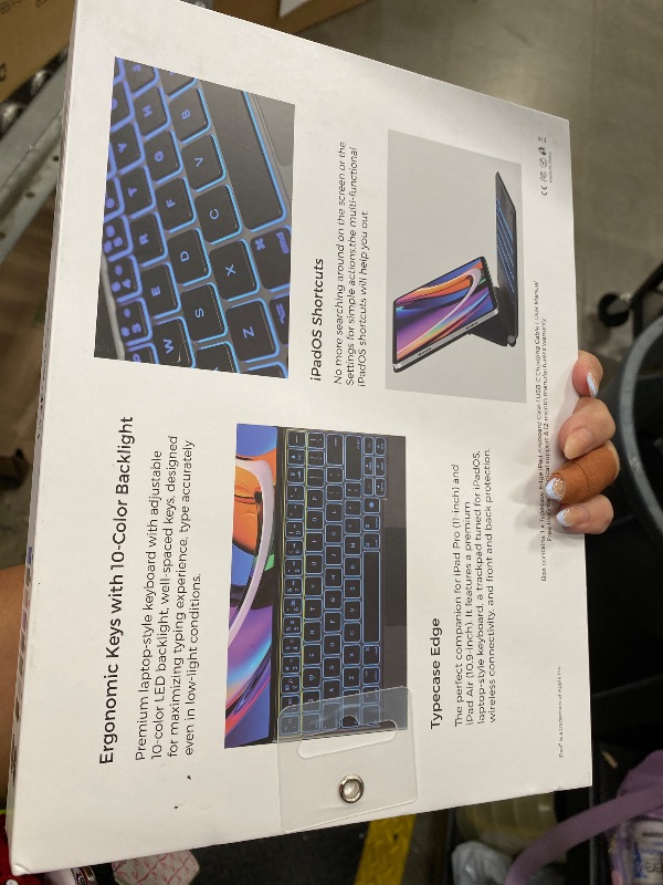 Photo 1 of ***** SEALED BY COMPANY****** typecase Edge Keyboard Case for iPad Air 11-inch(M4/M3/M2, 2026/2025/2024), iPad Pro 11" (4th/3rd/2nd/1st Gen) & iPad Air 10.9" 5/4th Gen, Multi-Touch Trackpad, 11-Color Backlight, Pacific Blue