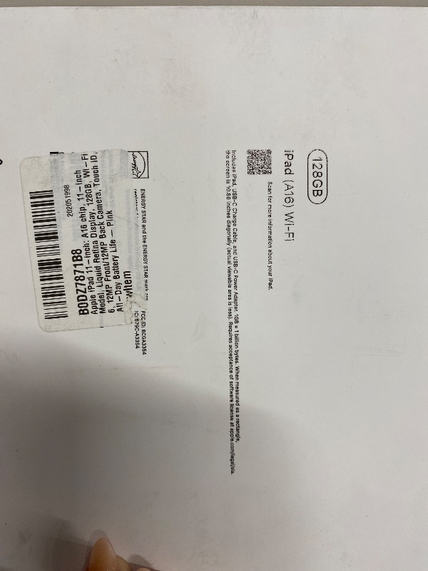 Photo 1 of ****** SEALED BY COMPANY*********Apple iPad 11-inch: A16 chip, 11-inch Model, Liquid Retina Display, 128GB, Wi-Fi 6, 12MP Front/12MP Back Camera, Touch ID, All-Day Battery Life — Pink