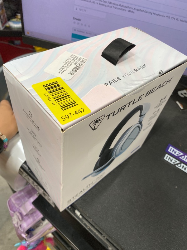 Photo 1 of ****** SEALED BY COMPANY******Turtle Beach Stealth 700 Gen 3 Wireless Multiplatform Amplified Gaming Headset for PS5, PS4, PC, Mobile – 60mm Drivers, AI Noise-Cancelling Mic, Bluetooth, 80-Hr Battery, Dual Transmitters – White
