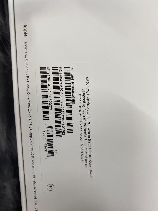 Photo 1 of ****** SEALED BY THE COMPANY********* Apple Watch Ultra 3 [GPS + Cellular 49mm] Running & Multisport Smartwatch w/Rugged Titanium Case w/Black Ocean Band. Satellite Communications, Advanced Health & Fitness Tracking