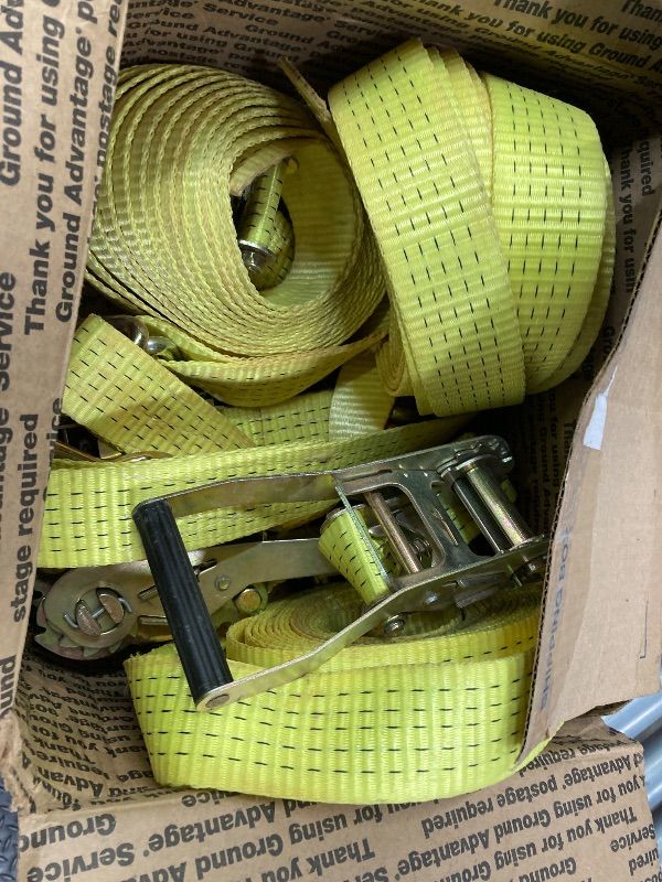 Photo 1 of ***1 IS MISSING***TORNWELL 4-Pack 2" x 20' Heavy Duty Ratchet Straps | J Hooks | Comfort Handles | 10,000 lb Break Strength | Ratcheting Tie Down Cargo Straps for Trucks and Trailers***1 IS MISSING***