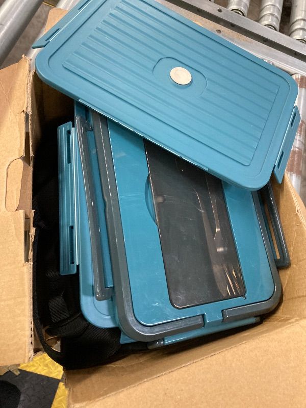 Photo 1 of ***DAMAGED & MISSING WIRE***FanFanOK Electric Lunch Box Food Heater 80W Heated LunchBoxes for Adults Work/Car/Truck/Home, 1.8L Portable Food Warmer Heating Lunchbox with Insulated Lunch Bag 12V 24V 110V***DAMAGED & MISSING WIRE***