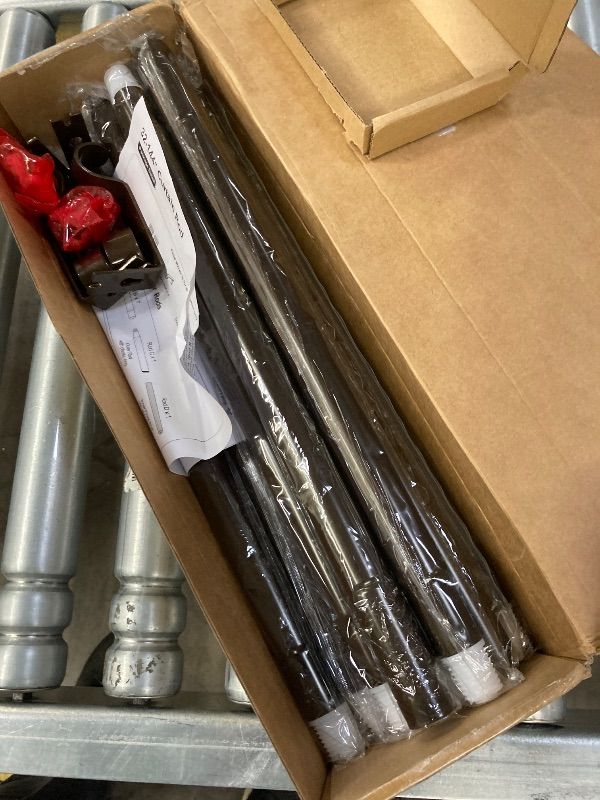 Photo 1 of ***MISSING PIECES -SELLING AS PARTS ONLY*** Curtain Rods Bronze 32 to 144 Inches, HOTOZON 1 Inch Heavy Duty Curtain Rods for Windows 111 to 140 Inches(9.2-11.6 ft), Telescoping Adjustable Drapery Rod with Simple End Cap Finials