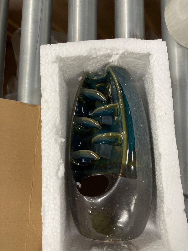 Photo 1 of ***INCENSE CONES & STICKS NOT INCLUDED -SELLING AS IS ***SPACEKEEPER Ceramic Backflow Incense Holder Waterfall Incense Burner, Aromatherapy Ornament Home Decor  , Blue Set
