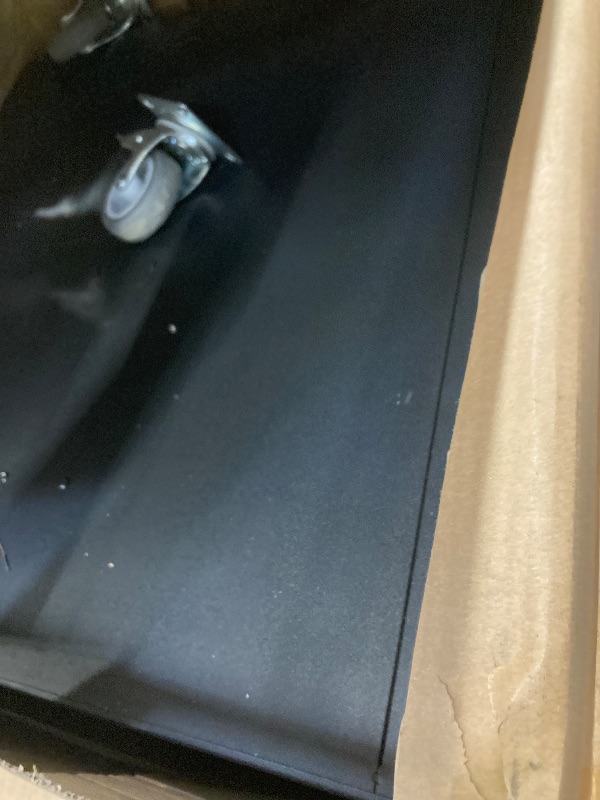 Photo 1 of ***MISSING SOME HARDWARE -DAMAGED -SCUFF/DENTS/SCRATCHES -SELLING AS IS *** 4-Drawer Tool Chest, Rolling Tool Box with Wheels and Lock System, Portable Storage Rolling Tool Chest for Warehouse, Workshop & Repair Shop, Black