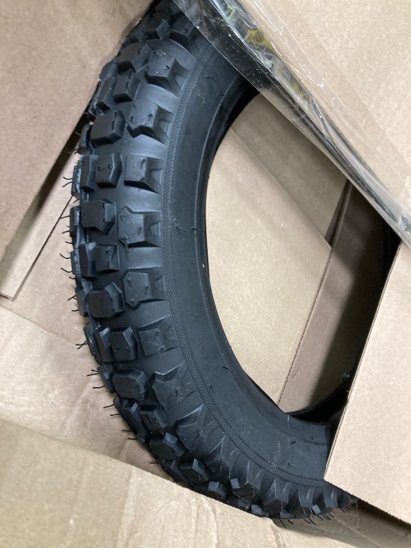 Photo 1 of (1 Set) 3.00-12 Dirt Bike Tire and Inner Tube Set - Universal Replacement 80/200-12 Knobby Motocross Bike Tire and Tube for Honda CRF70F/XR70, Yamaha TTR 90, and More - With Vulcanized TR87 Valve Stem