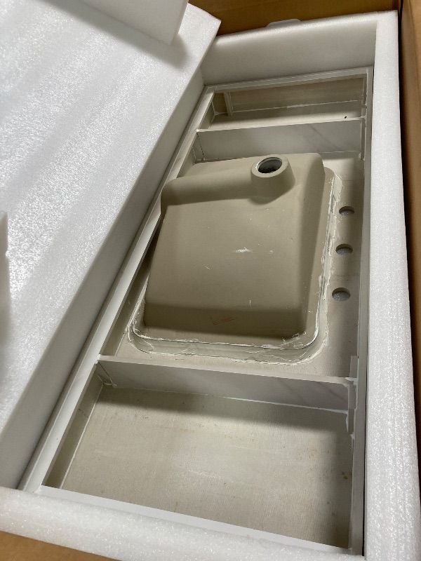 Photo 1 of ***SINK ONLY*** KEIKI 48 Inch Floating Bathroom Sink, Modern Wall Mounted Storage Cabinet with Drawer, Sintered Stone Top & Ceramic Basin Combo Set, Brown Oak & Beige
