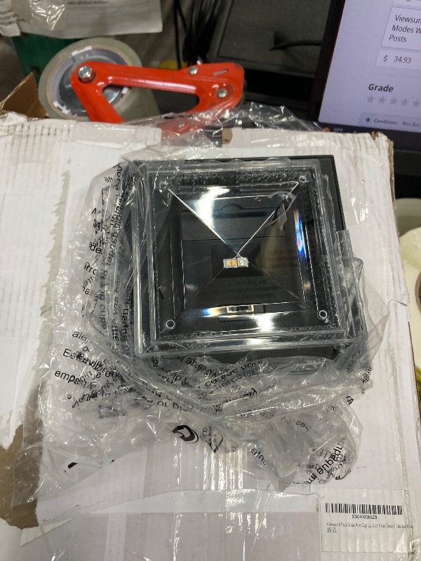 Photo 1 of ***some lights are broken***Viewsun 8 Pack Solar Post Cap Lights, Outdoor Fence Solar Powered Cap with 4 Lighting Modes Waterproof Light Decorative for Deck Patio or Garden Decor, Fits 4x4 Wood Vinyl Posts***some lights are broken***