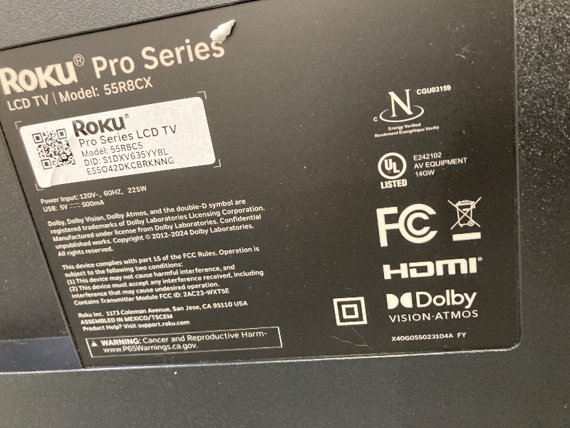 Photo 1 of *No Return
No Return
Roku Smart TV – 55-Inch Pro Series, Mini-LED TV – RokuTV with Backlit Voice Remote Pro – Flat Screen 4K QLED Television with 120Hz Refresh Rate & Dolby Vision IQ, Live News, Sports, Entertainment