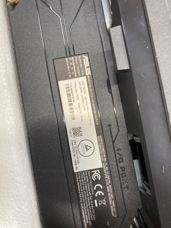 Photo 1 of ****It is broken—one side does not work—and it is being sold for parts; there are no returns, neither of the product nor of the money******ASUS ROG Strix 27” 1080P USB-C Gaming Monitor (XG279CNS) - Full HD, IPS, 380Hz, 0.3ms, Extreme Low Motion Blur Sync,