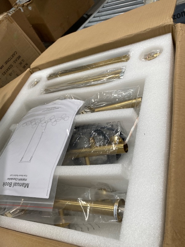 Photo 1 of **It is used; it is unknown whether any parts are missing, and it is unknown whether it functions 100%.**KCO Lighting 8-Light Glass Sputnik Chandelier Light Modern Gold Chandeliers Pendant Light Fixture Vintage Globe Ball Ceiling Flush Mount Light Fixture