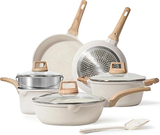 Photo 1 of ******* aonstick, Cookware Set Black Granite Induction Kitchen Cooking Set w/Frying Pans & Saucepa