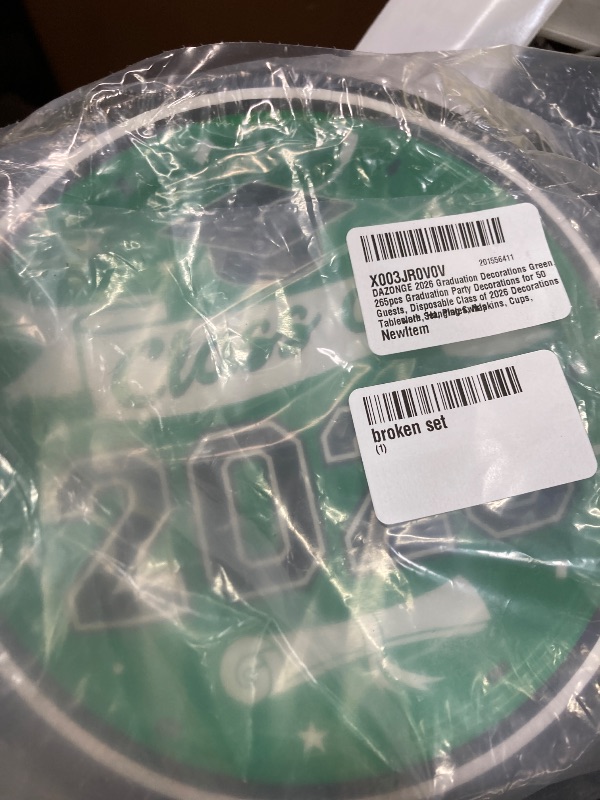 Photo 1 of ***SMALL PLATES ONLY*** DAZONGE 2026 Graduation Decorations Green, Graduation Party Decorations for 50 Guests, Disposable Class of 2026 Decorations Tableware Set, Plates,