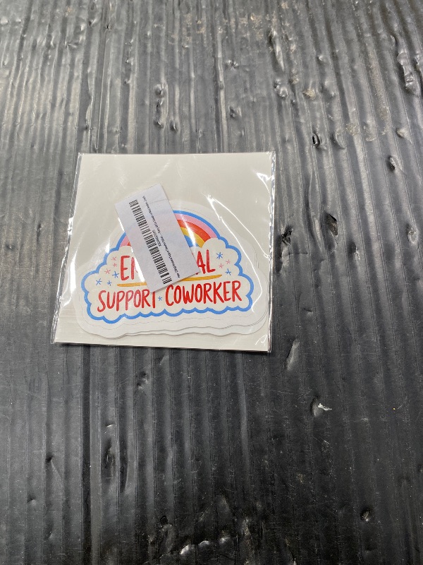 Photo 1 of (3 Pcs) Emotional Support Coworker Sticker Cute Rainbow Office Humor Decal Waterproof Vinyl for Laptop, Tumbler, Phone Case – Funny Gift for Friends or Work Besties - 3 Inch