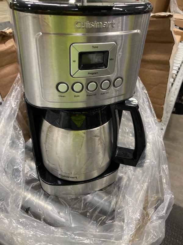 Photo 1 of **PARTS ONLY /LEAKS***Cuisinart 12-Cup Coffee Maker, Programmable PerfecTemp Thermal Carafe Coffee Machine with 1-4 Cup Setting, Brew Strength Control and Brew Pause, Stainless Steel, DCC-3400NAS, Silver