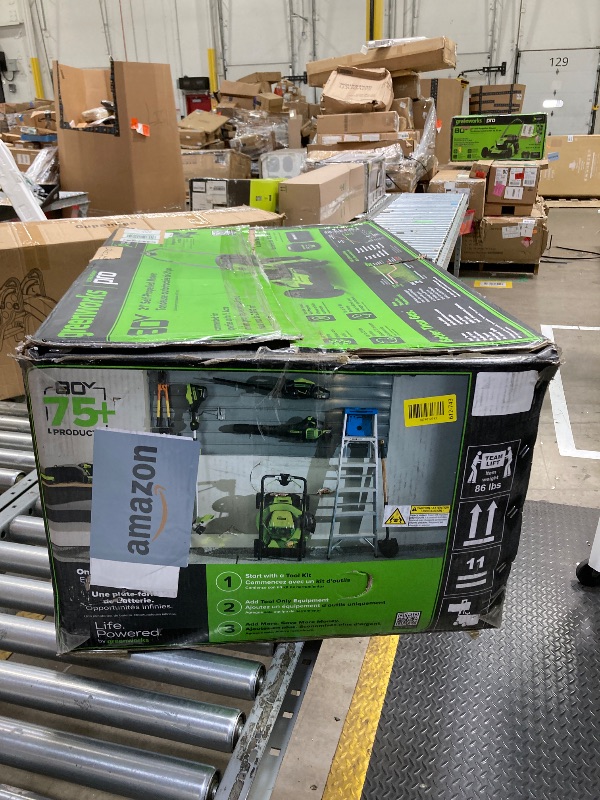 Photo 1 of ***WIRE DAMAGED AND MISSING PIECES -SELLING AS IS*** Greenworks 80V 21" Self-Propelled Cordless Lawn Mower – Brushless Motor, LED Lights, ***BATTERY * CHARGER NOT INCLUDED***