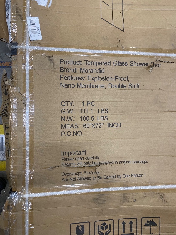Photo 1 of ****The description and photo are somewhat similar****
AURISAL Silver Glass 60 in x 72 in, 6 mm Thick Tempered Sliding Shower Door