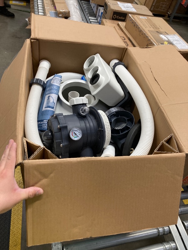 Photo 1 of ***USED, SELLING AS IS *** INTEX 2,100 GPH Krystal Clear Sand Filter Pump and Saltwater Pool Chlorine System for Above Ground Pools, Pool Cleaner System with Automatic Timer