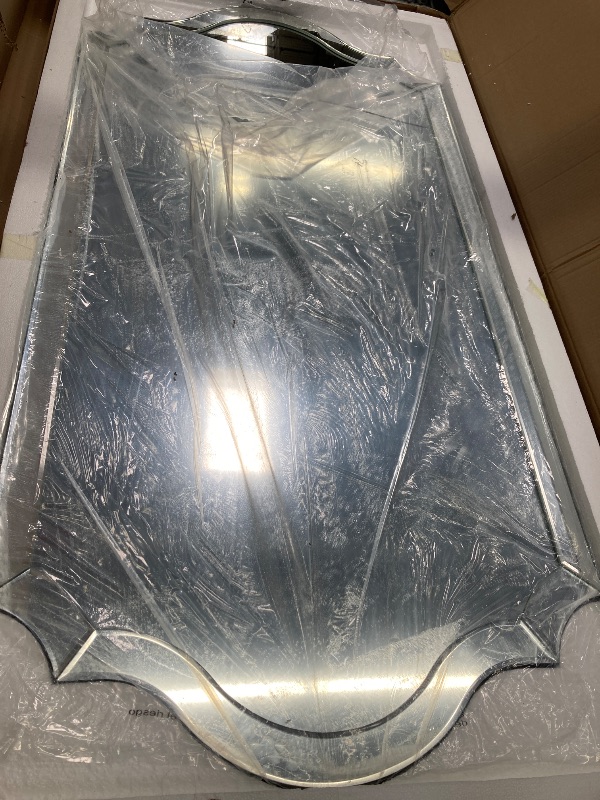 Photo 1 of *** no return**Chende Double Arch 59"x30" Frameless Beveled Decorative Wall Mirror, Elegant Large Living Room Mirror with Solid Wood Backboard, Horizontal Vertical Hanging for Entryway Bathroom Dining Room, Unique