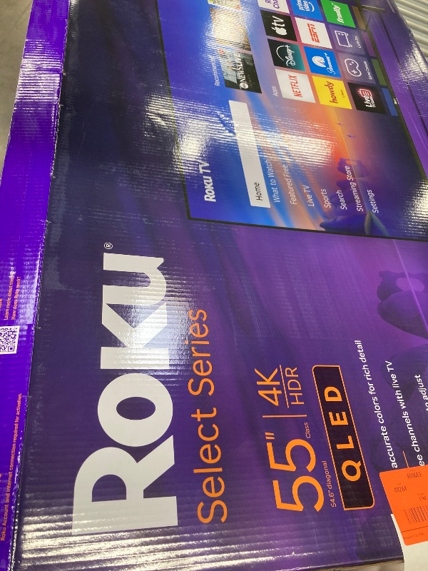 Photo 1 of **no retorn**Roku Smart TV 2026 – 55Inch Select Series, 4K QLED TV – Roku TV with Voice Remote – Flat Screen QLED Television with Wi-Fi for Streaming Live Local News, Sports, & Movies – Bluetooth Headphone Mode