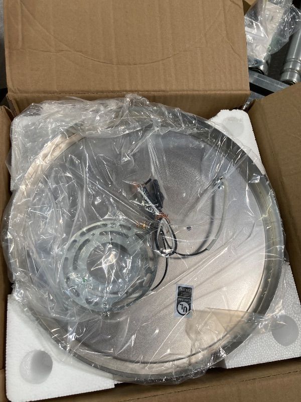 Photo 1 of ****GLASS LAMPSHADE MISSING*** Flush Mount Ceiling Light Fixtures, 2-Light Chrome Ceiling Mount for Farmhouse with , Industrial Hall Flush Mount Light Fixture for Hallway, Kitchen, Entryway, Bedroom and Foyer