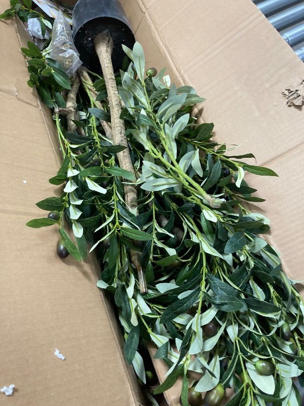 Photo 1 of ***DAMAGED -SELLING AS IS *** Phimos Artificial Olive Tree Tall Fake Potted Olive Silk Tree with Planter Large Faux Olive Branches and Fruits Artificial Tree for Modern Home Office Living Room Floor Decor Indoor (6.23FT)