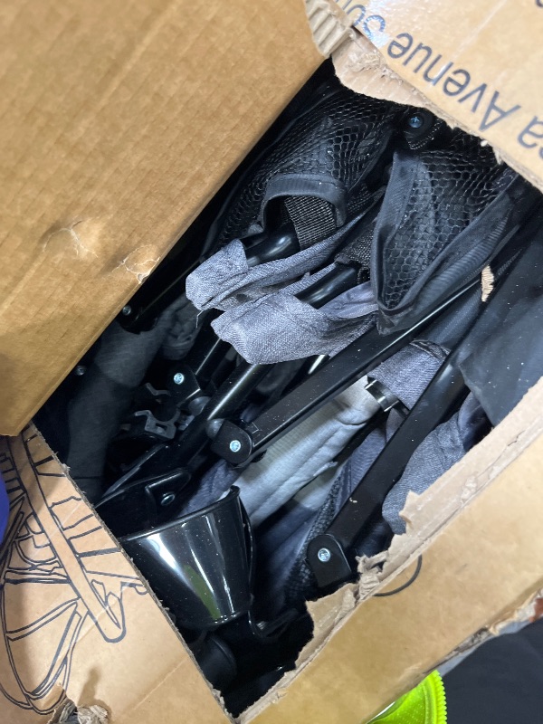 Photo 1 of ***MISSING PIECES -SELLING AS PARTS ONLY*** Dream On Me Volgo Twin Baby Stroller, Lightweight Side-by-Side Double Umbrella Stroller with Adjustable Canopy, 5-Point Harness, Storage Basket & Travel-Friendly Fold – Dark and Light Grey