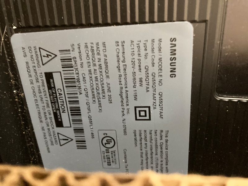 Photo 1 of **NO RETURNS NO REFUNDS-BROKEN-FOR PARTS ONLY****Samsung 55-Inch Class QLED Q7F Series Samsung Vision AI Smart TV (2025 Model, 55Q7F) Quantum HDR, Object Tracking Sound Lite, Q4 AI Gen1 Processor, 4K upscaling, Gaming Hub, Alexa Built-in NO RETURNS. NO RE